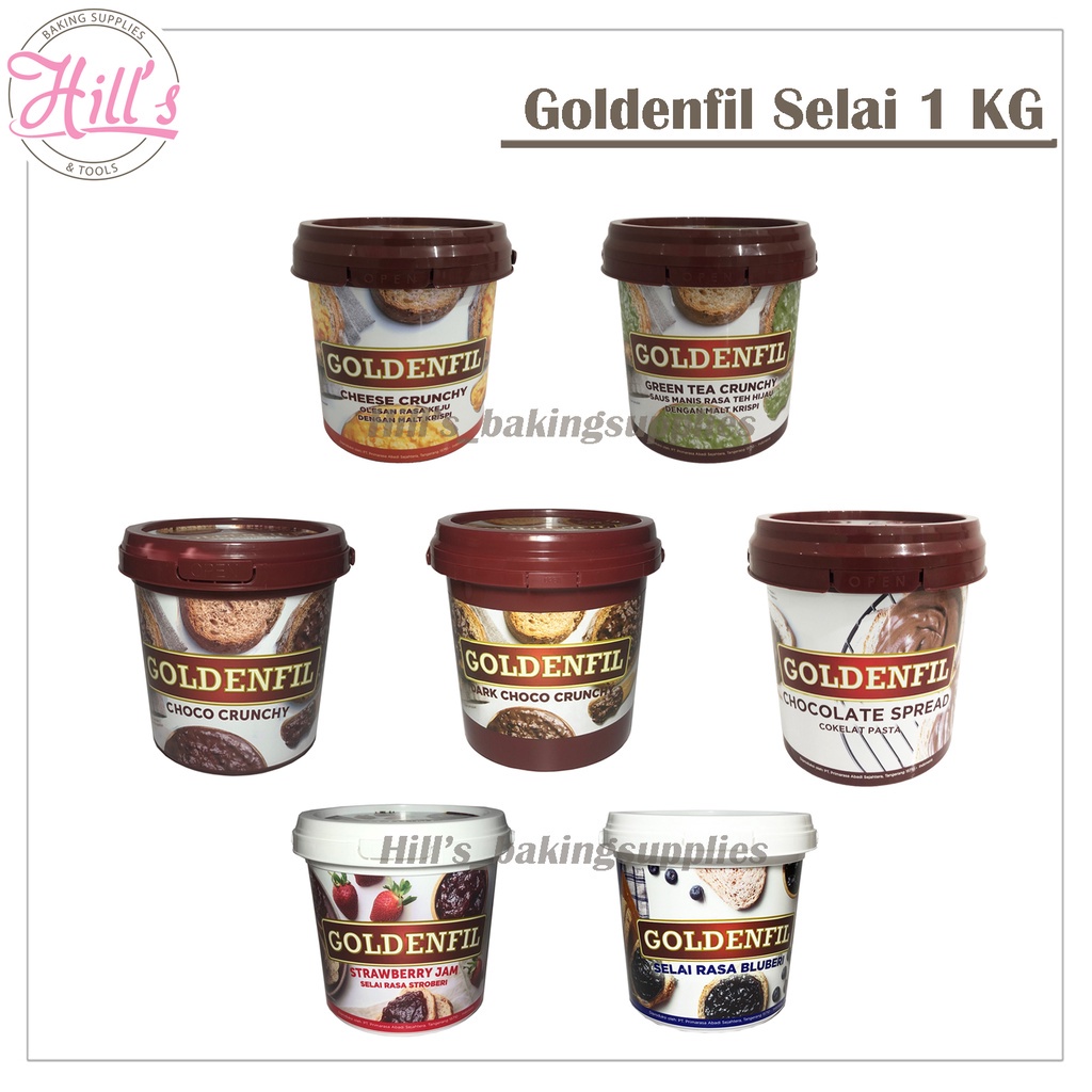 

Goldenfil Spread 1 Kg / Selai Dark Choco Crunchy Cheese Green Tea Strawberry Blueberry Jam / Coklat