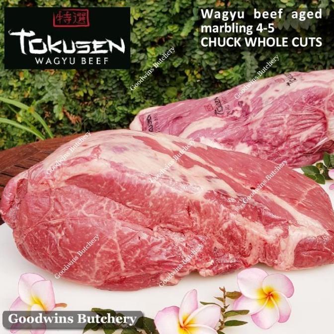 

Gercep!!! Beef Chuck Wagyu Tokusen Marbling 5 Aged Whole Cut Frozen Lovloa