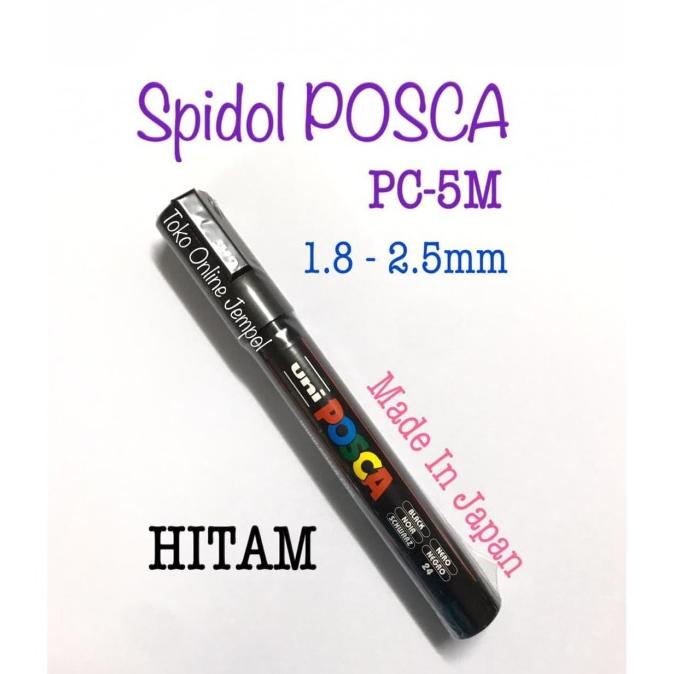 

HITAM Spidol POSCA Marker 1.8-2.5mm PC-5M Pen UNI kaca glass ATK0920PC