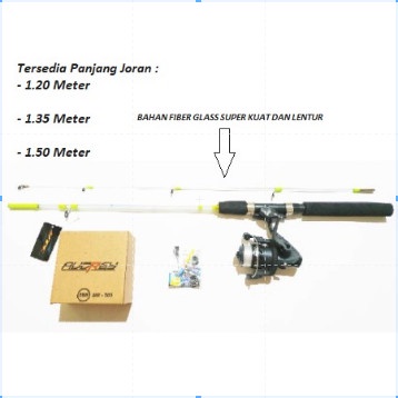 SET PANCING (JORAN FIBER GLASS) TRANSPARAN KEKUATAN HINGGA 15LB
