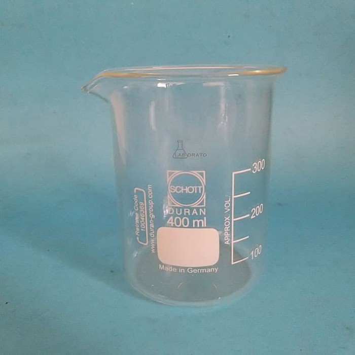 Ready BEAKER GLASS GELAS KIMIA 400ML DURAN SCHOTT 400 ML