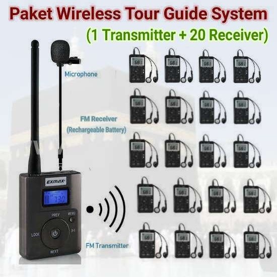 Paket Wireless Audio Tour Guide System 20 Receiver - Haji Umroh