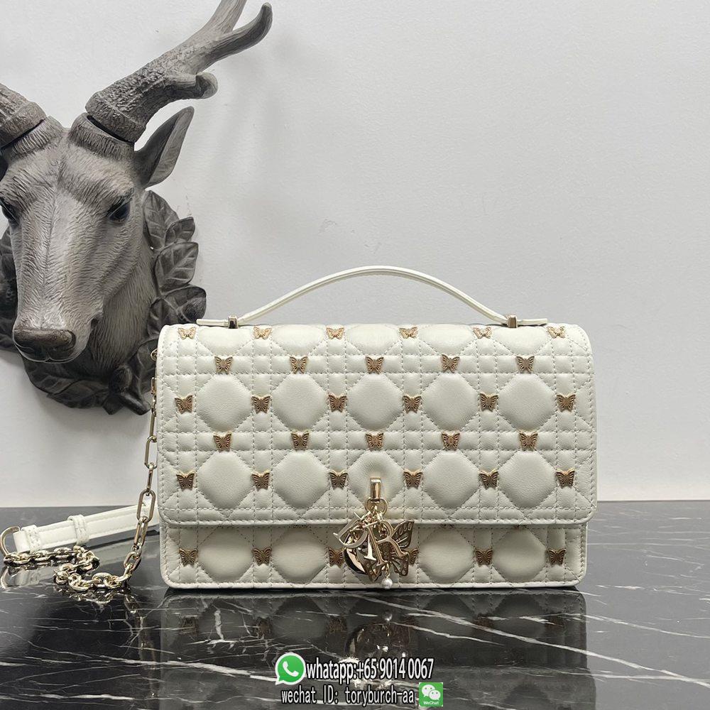 Dior studded top handle pouch sling chain crossbody shoulder messenger flap makeup holder