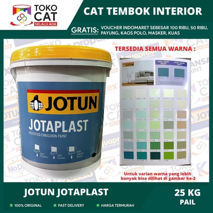 Cat Tembok Dalam Jotun Jotaplast Warna Putih Ukuran 25 Kg Pail // Cat Tembok Interior // Cat Tembok 
