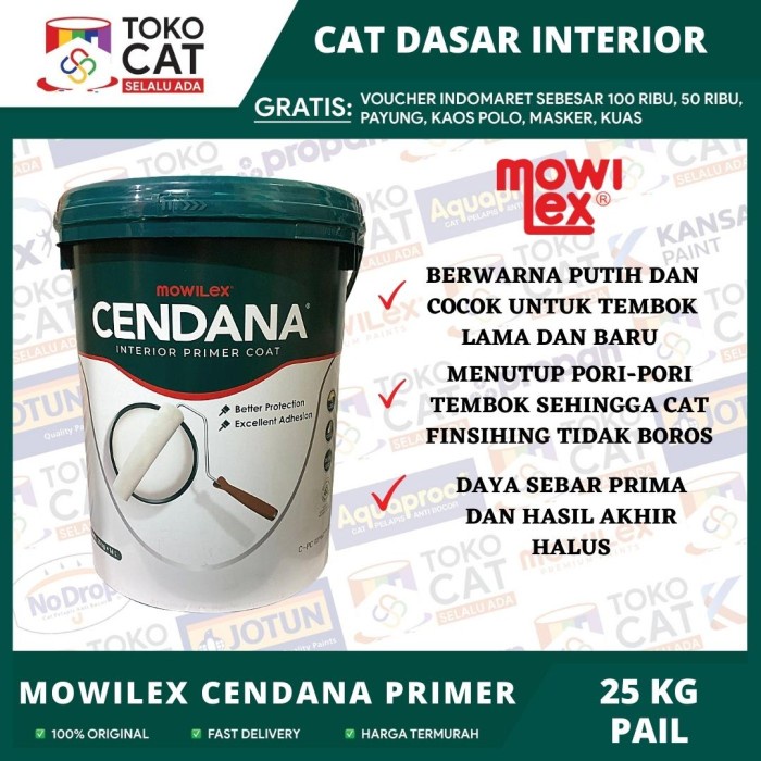 Mowilex Cendana Interior Primer Coat Cat Dasar Interior 20 Kg Pail // Cat Dasar Tembok Dalam