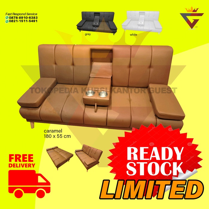 Promo Sofa Bed Kulit Elegan Sofa Tamu Minimalis 2 - 3 Seater 180