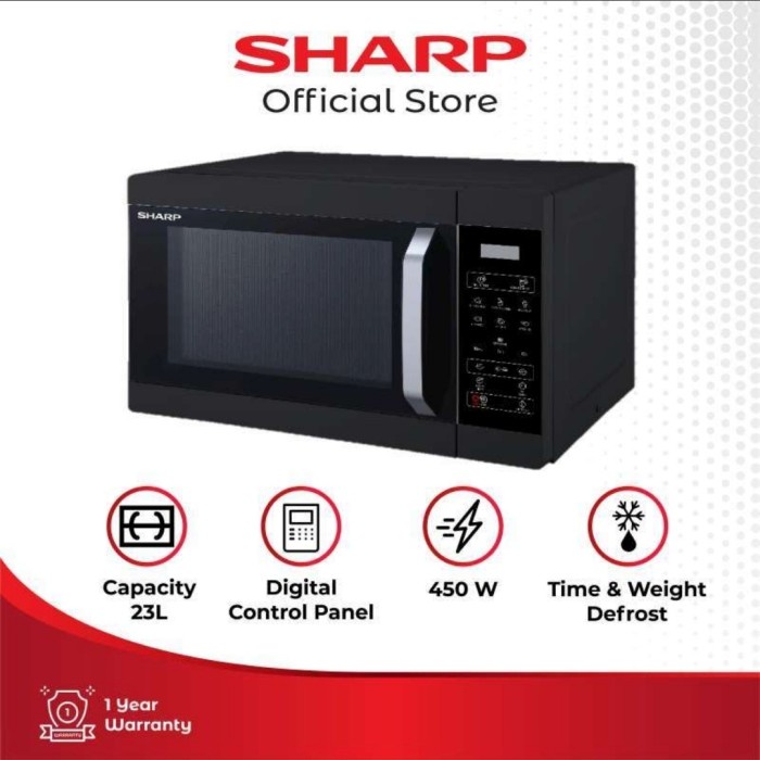 Promo Sharp Microwave R223Dabk 23 Liter R223Da Bk Low Watt R-R223Da-Bk