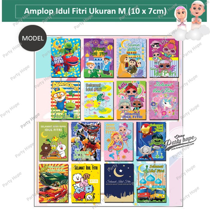 

Amplop lebaran idul fitri M / angpao idul fitri amplop karakter 10X7cm