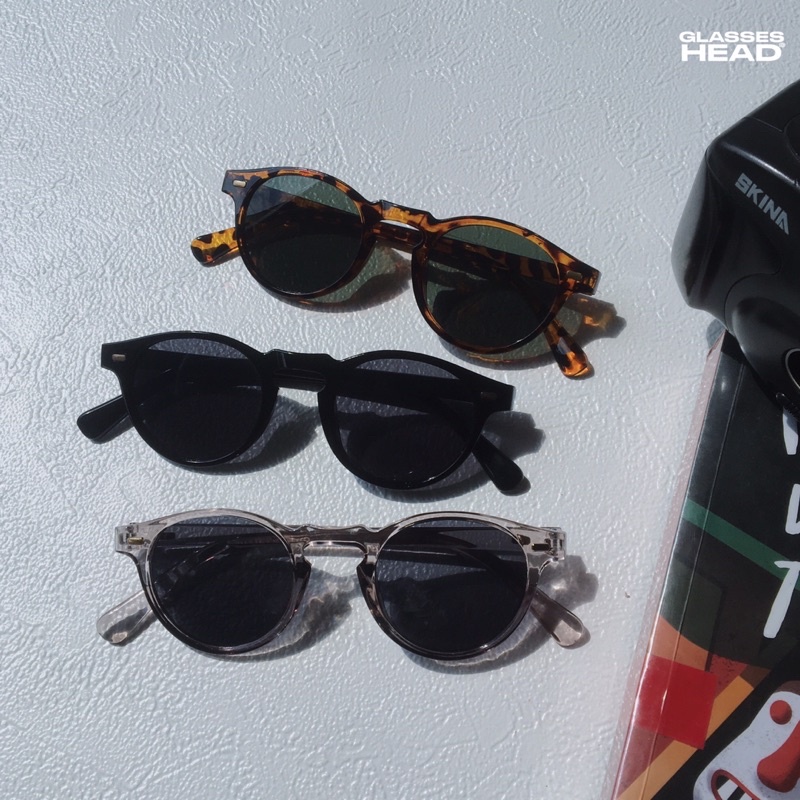 Dillinger Kacamata hitam frame bulat kecil retro