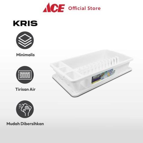 Ace - Krischef Rak Piring Plastik - Putih