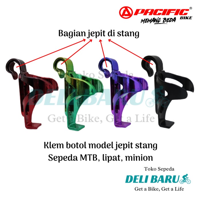 Pacific Klem Dudukan Botol Minum Model Jepit Stang Sepeda Anak Bmx Mtb Best
