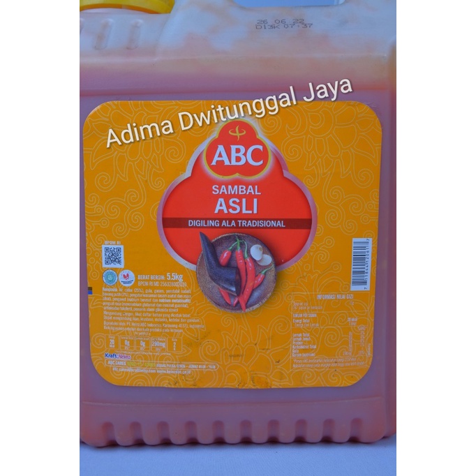 

Sambal Abc Dirigen / Saus Abc Jerigen / Galon 5.5 Kg