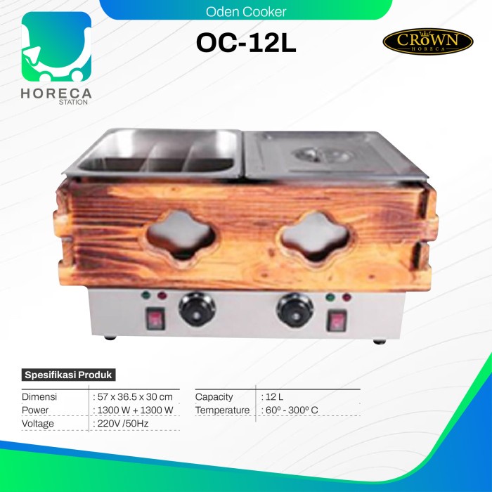 ✨Ready Crown Electric Kanto Oden Cooker Oc-12L / Oc 12L / Oc12L Diskon