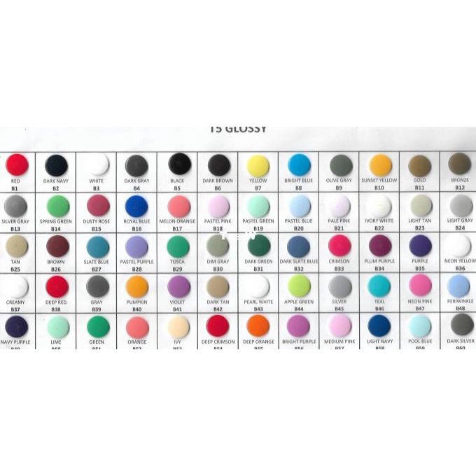 Plastik snap button/kancing jepret merk KAM T5 warna campur