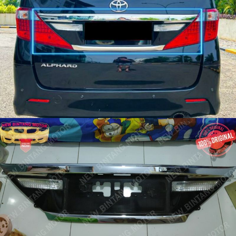 Lis bagasi trunklid toyota alphard vellfire facelift 2012 2014 original