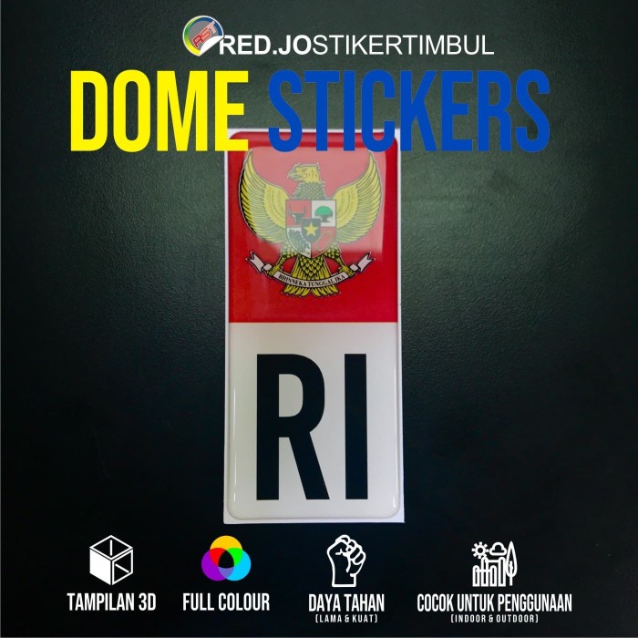 

Bendera Merah Putih Ri Stiker Emblem Resin Timbul Lentur Segi Panjang Best