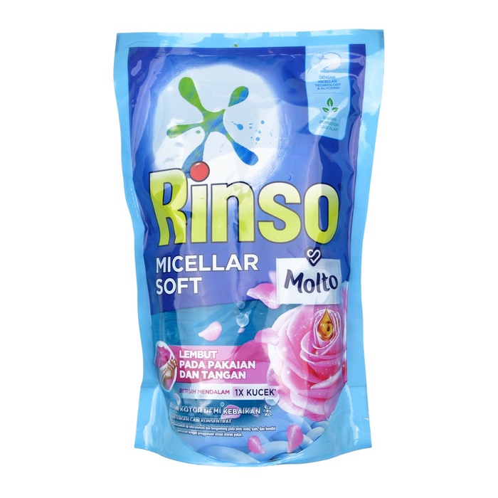 

Gratis Ongkir Deterjen Pakaian Rinso Micellar Soft Cair Detergent 700 Ml Pouch