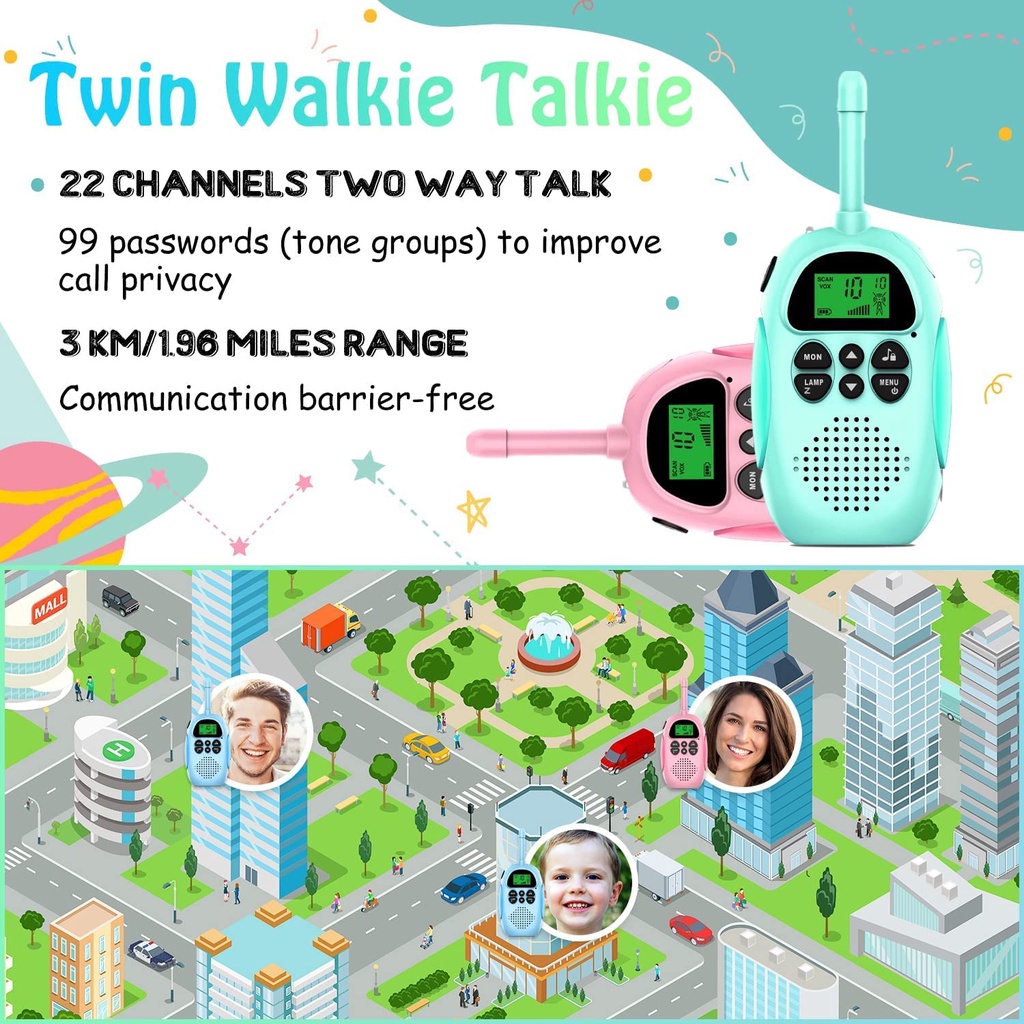 Walkie Talkie Anak Mainan Walkie Talkie Sepasang Mainan Edukasi Anak Wireless Anti Hilang Walkie