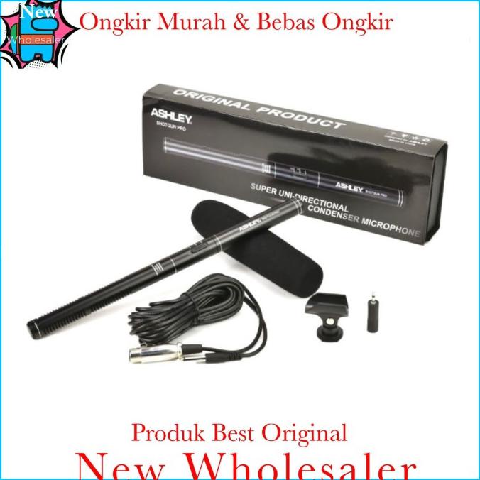 Mic Kabel Condensor Shotgun Pro Ashley Original Dsrl Panjang Premium