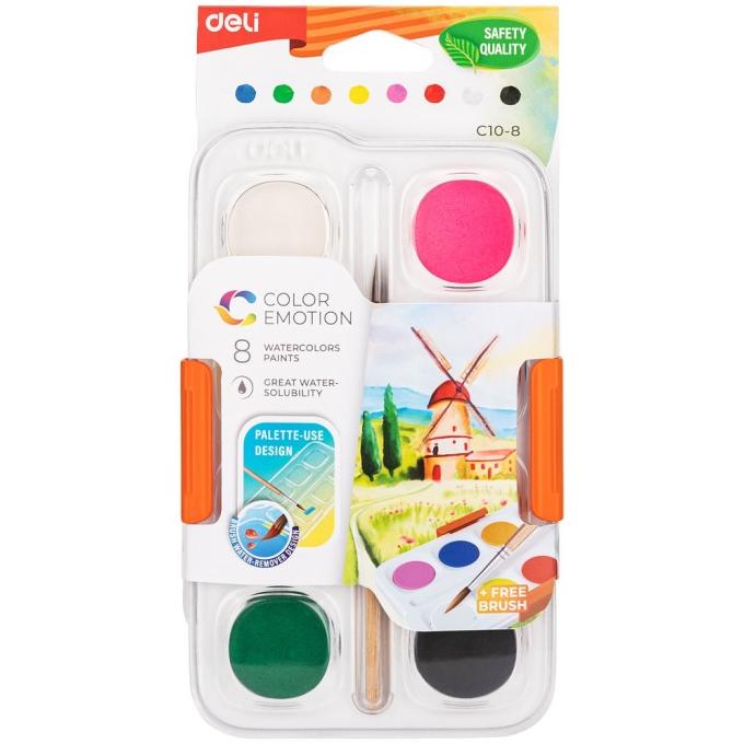 

TERLARIS DELI WATERCOLOR PAINT CAT AIR PADAT 8 WARNA + BOX ALAT LUKIS EC10-8