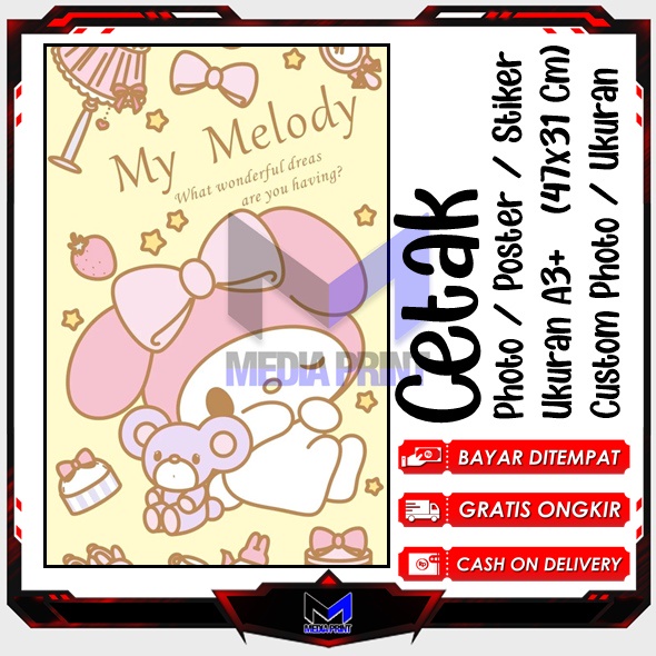 

Cetak Photo Poster Stiker Hello Kitu My Melody Kuromi Kucing lucu Helo Kity Hiasan dinding kartun anime Artpaper anak belajar Custom Ukuran A3+ A4 A5 A6 Edisi-7