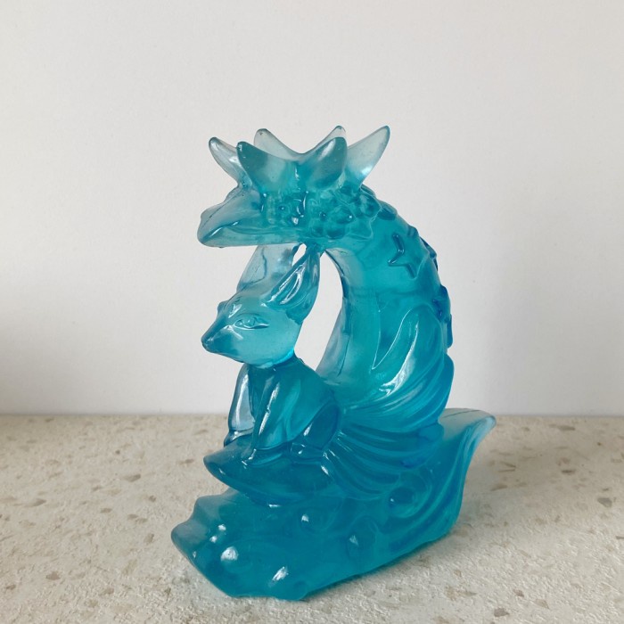 [Baru] Crystal Sphere Stand Bahan Resin Carving 9 Tail Fox Crystal Decor Limited