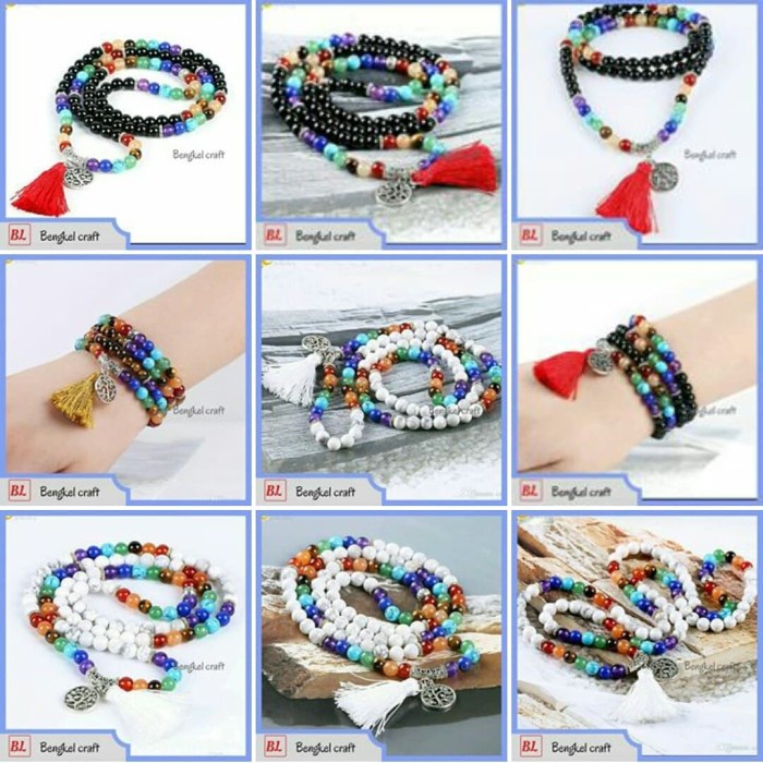 [Baru] Kado Kalung Yoga 7Chakra Black Onyx 8Mm Diskon