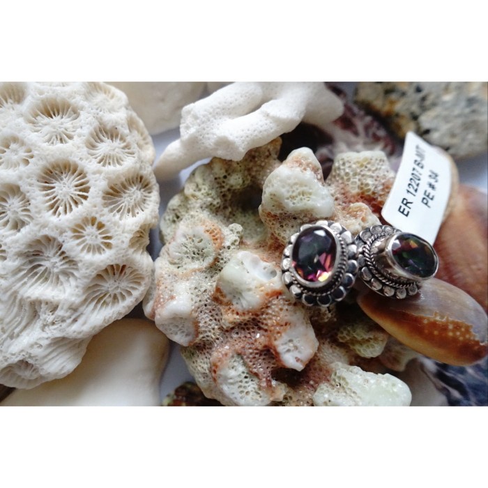 [Baru] Mystic Topaz Handmade Silver Earrings Terbatas