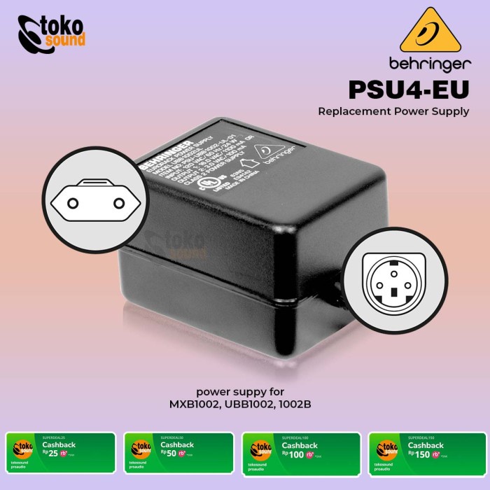 [New] Behringer Psu4 Eu - Adaptor Replacement Power Supply For Mixer Diskon