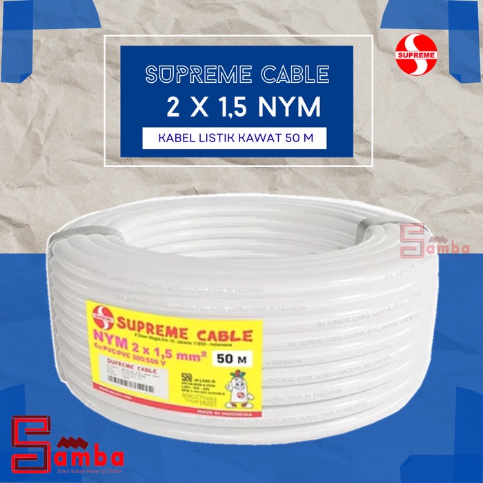 [Ori] Supreme Kabel Listrik 2 X 15 Nym Kawat 50 Meter  2X15 [ 50 M ] Limited
