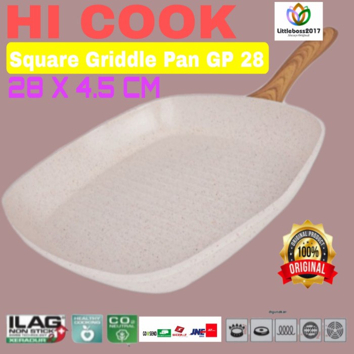 [Ori] Square Griddle Pan Hi-Cook Square Griddle Pan Gp-28 Limited
