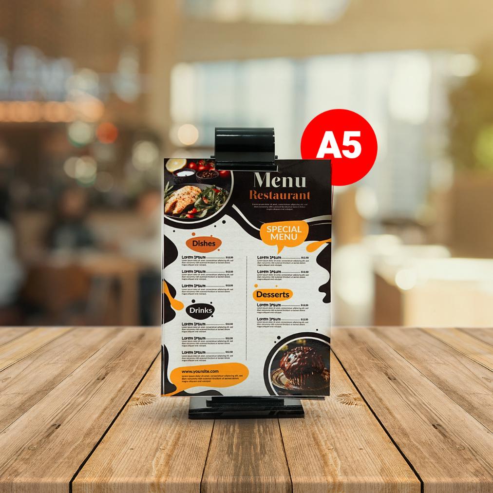 

Terjangkau - Stand Akrilik Menu Display Gantung Ukuran A5