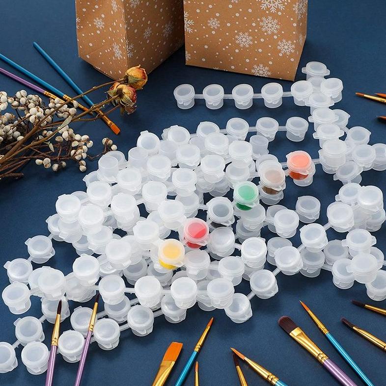 

Best! 3ml Pot Cat Plastik Renteng 60pcs Tabung Tempat Cat/Paint Cup/Paint Containers For Painting Arts !