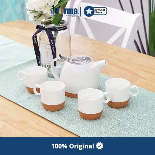 [Ori] Informa - Teko The - Appetite Set 9 Pcs Genova Teko - Putih Berkualitas