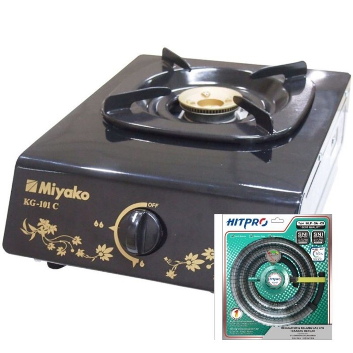 [Ori] Kompor Gas 1 Tungku Miyako Kg 101C  Regulator Selang Hit Pro Berkualitas