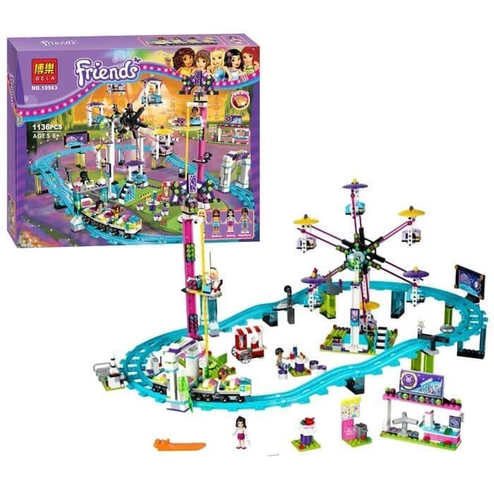 ✅Baru Bricks Bela Friends 10563 Amusement Park Roller Coaster 1136Pcs Limited