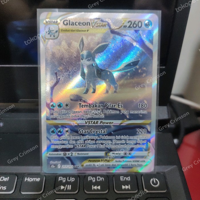 ✅COD Kartu Pokemon Glaceon Vstar Sar Terbaru