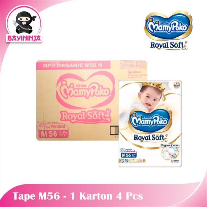 ✅New Ori Grosir 1 Karton - Mamypoko Perekat Royal Soft Organic M56 Terbaru