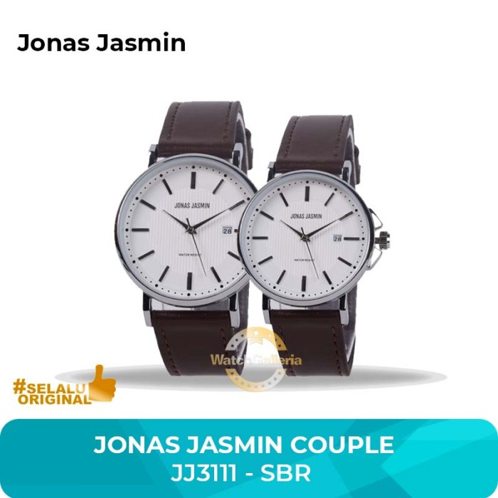 ✅New Ori Jam Tangan Couple Jonas Jasmin Jj3111M 3111 Silver Brown Original Diskon