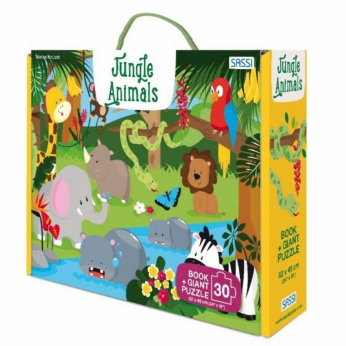 ✅New Puzzle Sassi Jungle Animals Book  Giant Puzzle 30 Piece Berkualitas