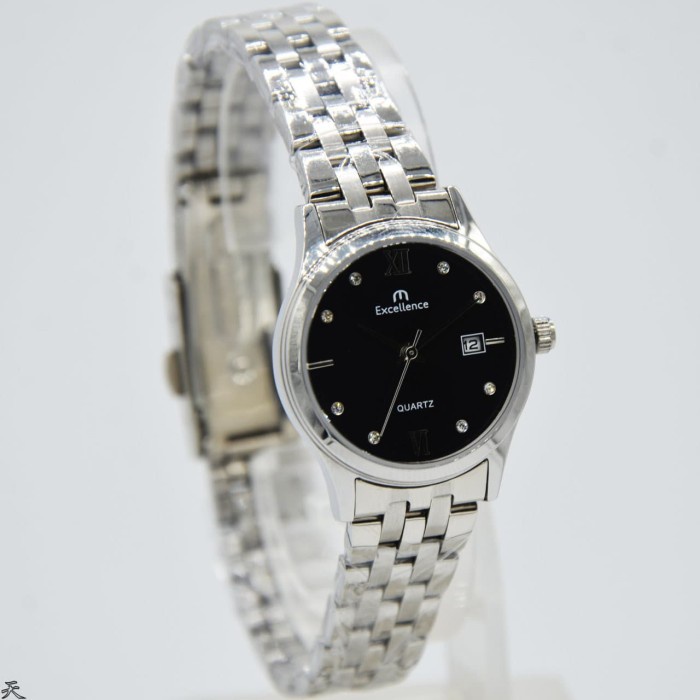 ✅New Ori Jam Tangan Original Wanita Excellence 8108Ls - Silver Hitam Terbaru