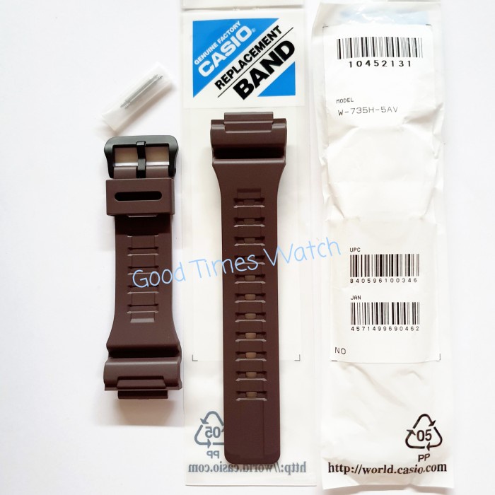 ✅New Ori Strap Casio W-735H-5Av W 735H W 735 Casio Original Replacement Band Diskon