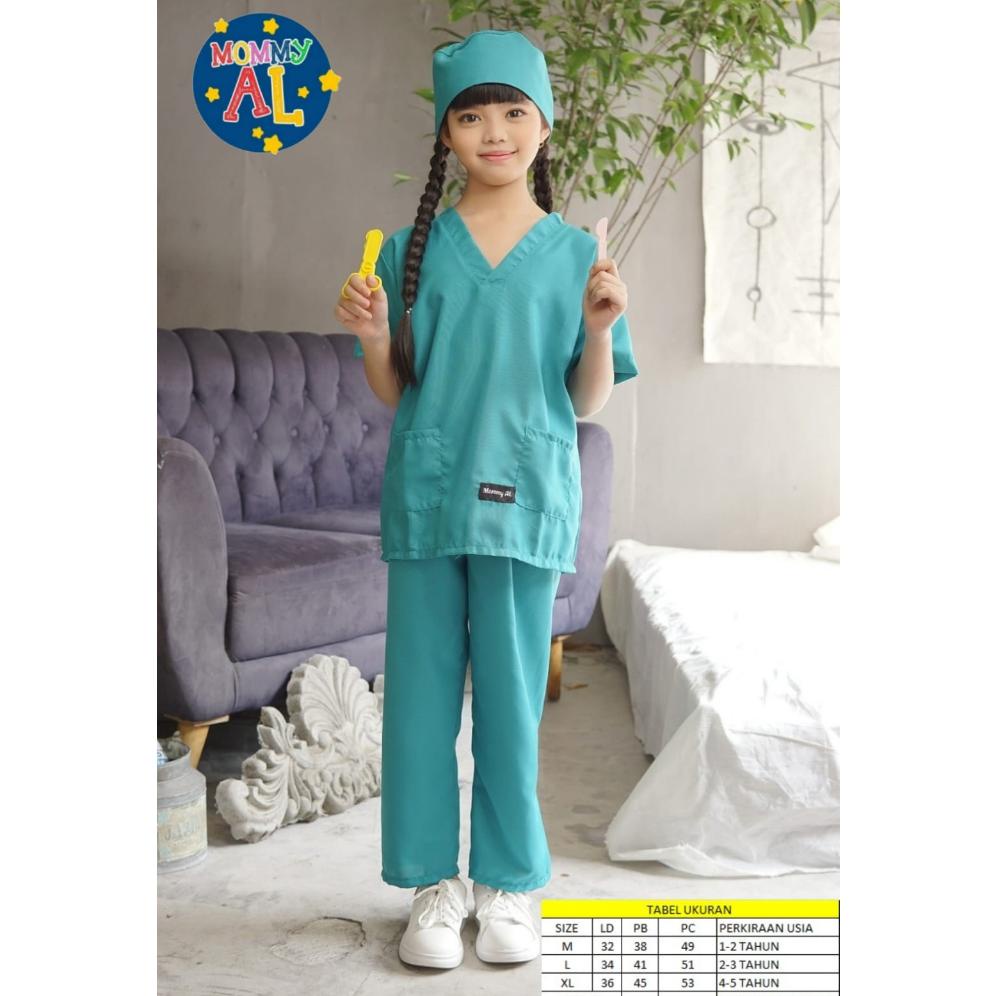 LARIS STELAN BAJU DOKTER ANAK / BAJU PROFESI DOKTER ANAK/BAJU DOKTER/JAS DOKTER/BAJU DOKTER BEDAH  A