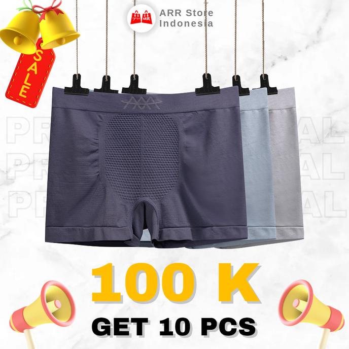 Boxer Pria Celana Dalam Boxer Pria Magnetic Polos All Size Isi 10 pcs