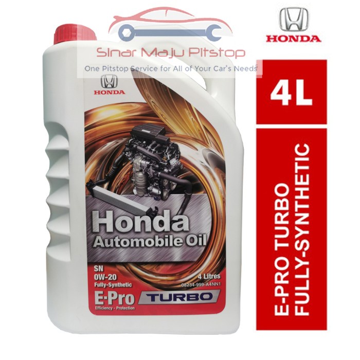 ✨Baru Honda E-Pro Turbo 0W-20 Sn Fully Synthetic Oli Mesin Mobil 4 Liter Limited