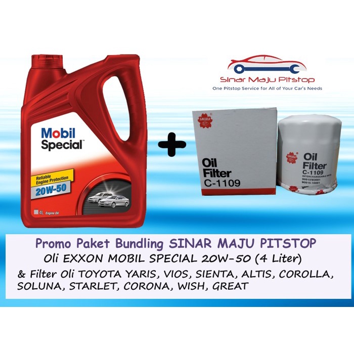 ✨Baru Paket Oli Exxon Mobil Special 20W-50  Filter Oli Toyota Yaris  Vios Terbatas