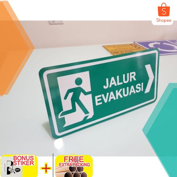 

Flash Sale Plang Papan Rambu Jalur Evakuasi Plat Aluminium 40x20cm Elegan .,