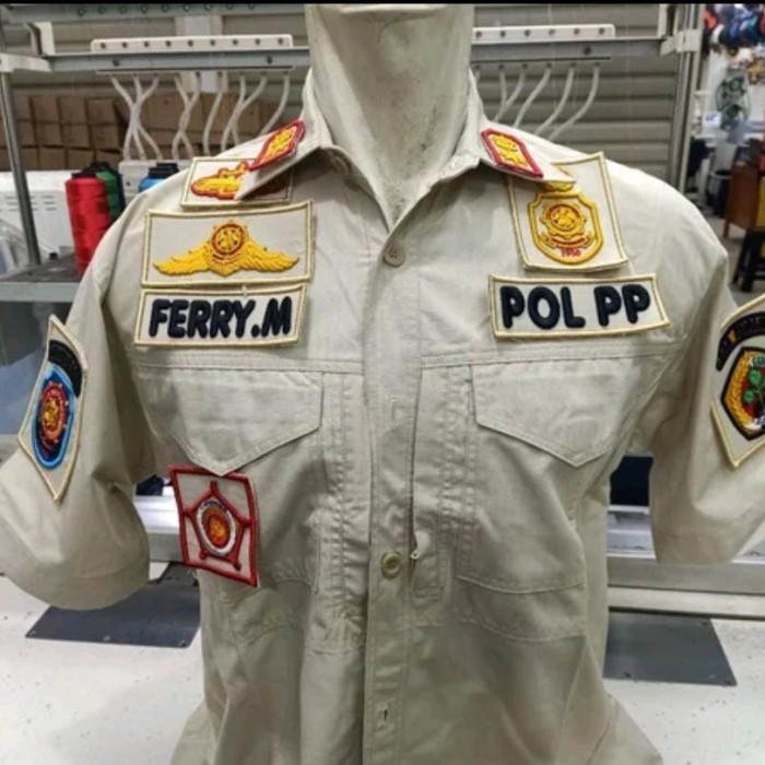 [COD] Baju Pdh Sat Pol Pp Model TerbaruBordiran Tibul Berkualitas
