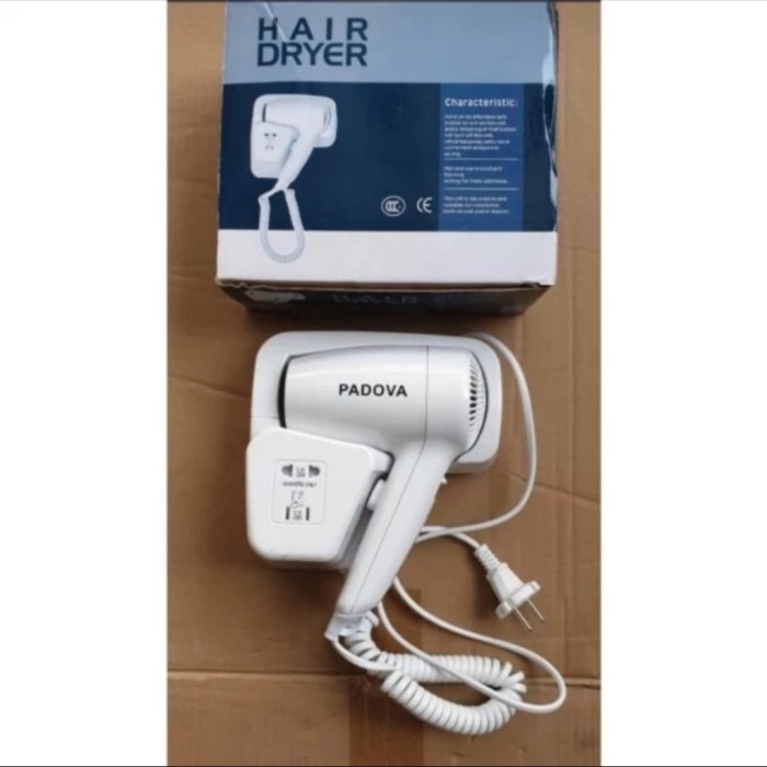 [New Ori] Hair Dryer White/Pengering Rambut Merk Padova/Pengering Rambut Hotel Berkualitas