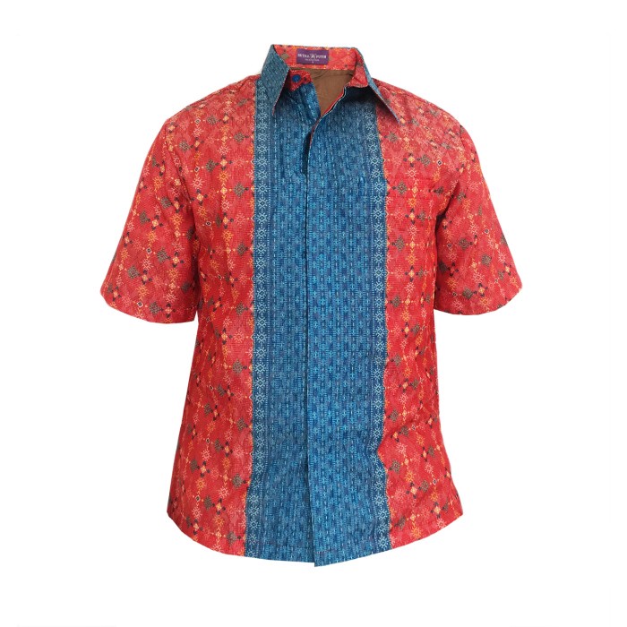 [COD] Hem2110015 Batik Sutra Putih Kemeja Tangan Pendek Merah Muda Limited